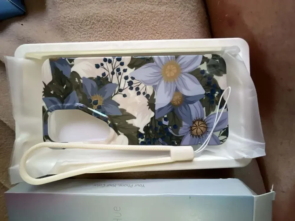 LONLI Hue 360° Shock-Absorbent Bumper Case for Samsung Galaxy S25 - Blue Flower